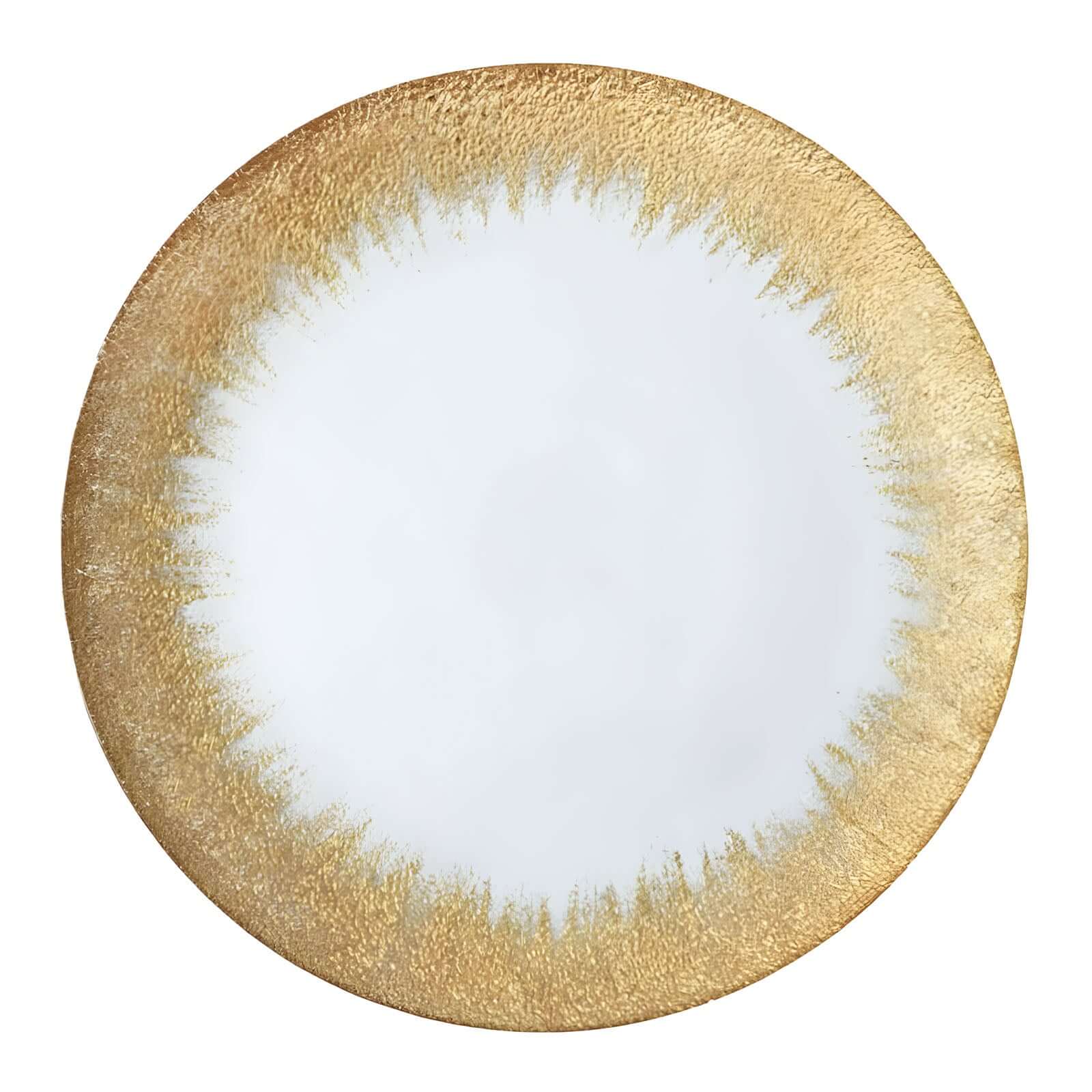 8-Pack Glass Charger Plates 13" Clear with Gold Spray Rim, Round Metallic Gold Dinner Charger Tableware - Image 8
